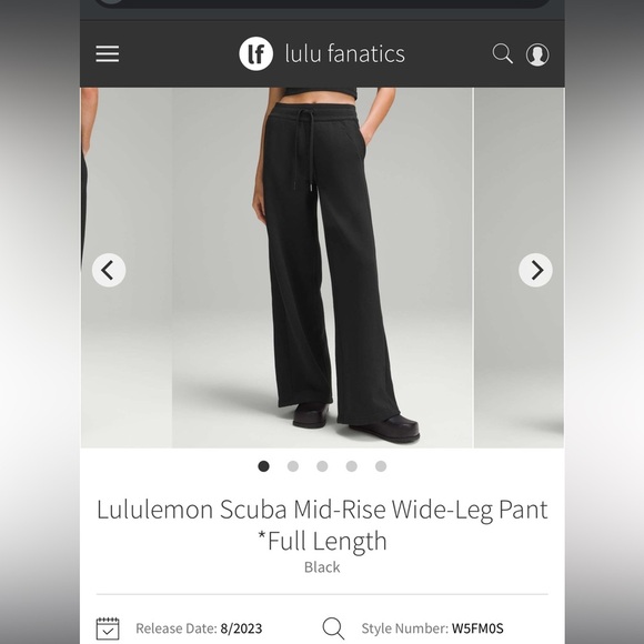 lululemon athletica Pants - 161-Lululemon SCUBA Midrise Wide Leg Pants